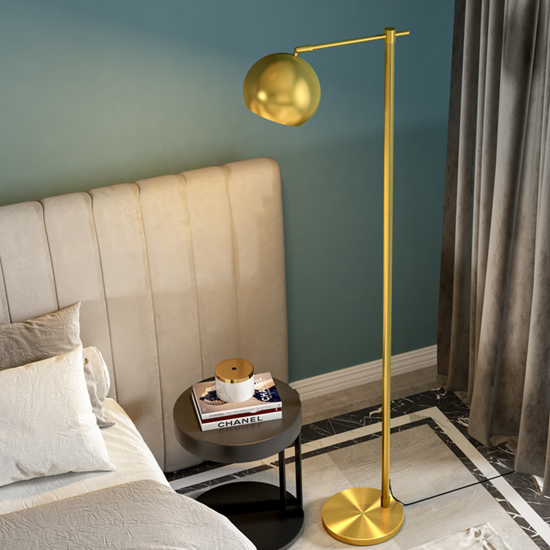 Brass floor lamp bedroom