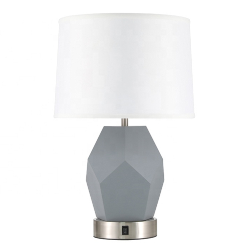 Grey resin table lamp