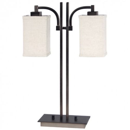 Two shade bedside table lamp