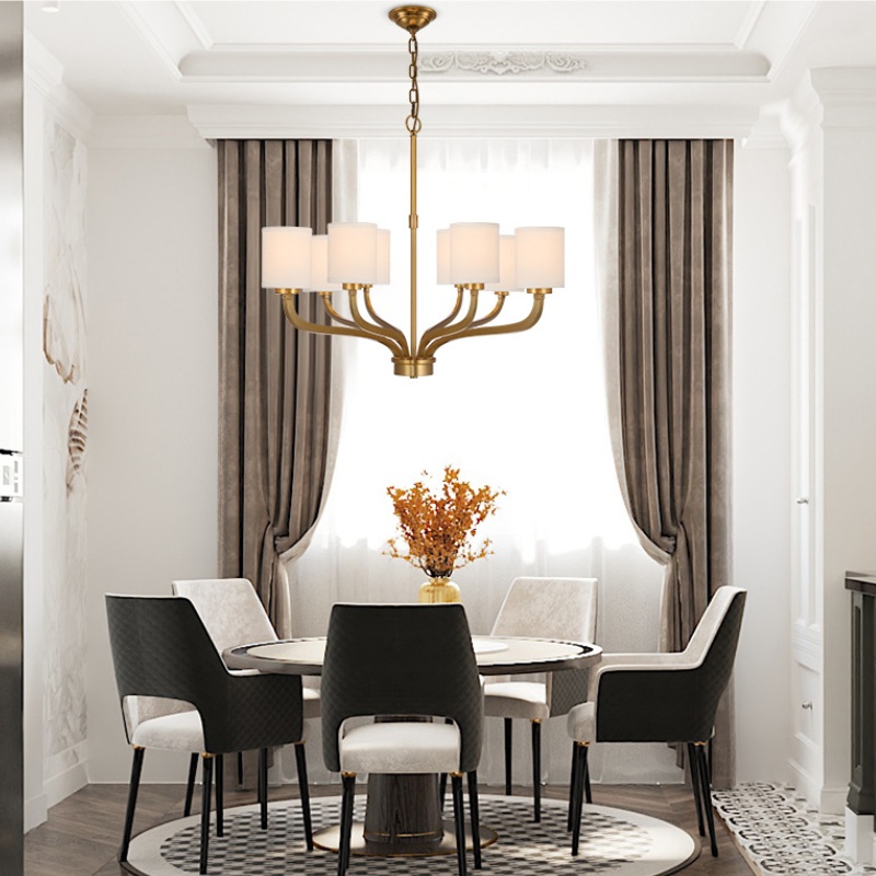 Brass chandelier dining room