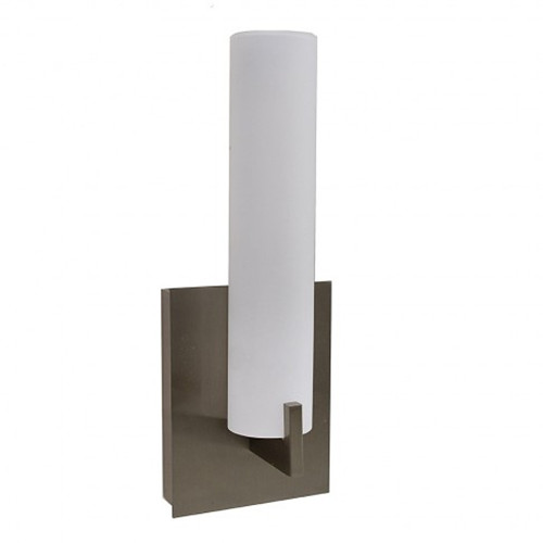 Brushed nickel wall sconce with shade