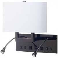 Wall lamp with outlets