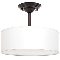 White shade semi flush light