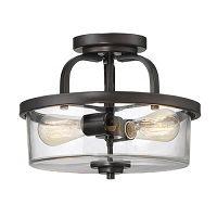 Oil rubbed bronze semi flush ceiling light