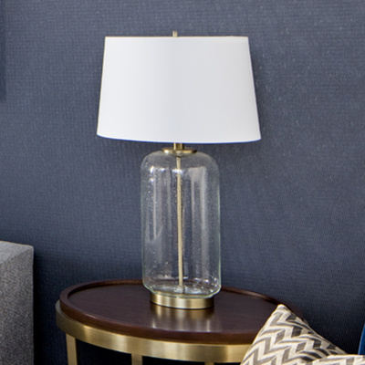 Bubble Glass Gold End Table Lamp