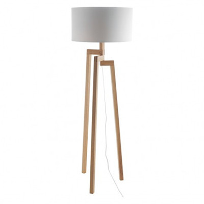 Drum shade tripod floor lamp