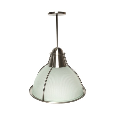 Large ribbed glass pendant light