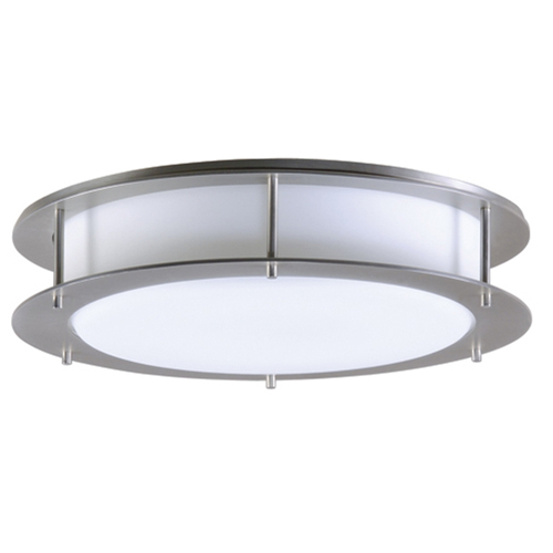 Brushed nickel round flush mount