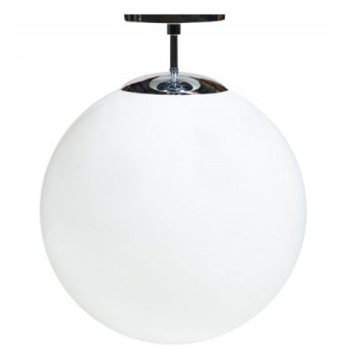 Glass globe semi flush light