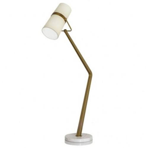 Angled floor lamp with shade