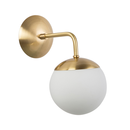 White globe wall sconce