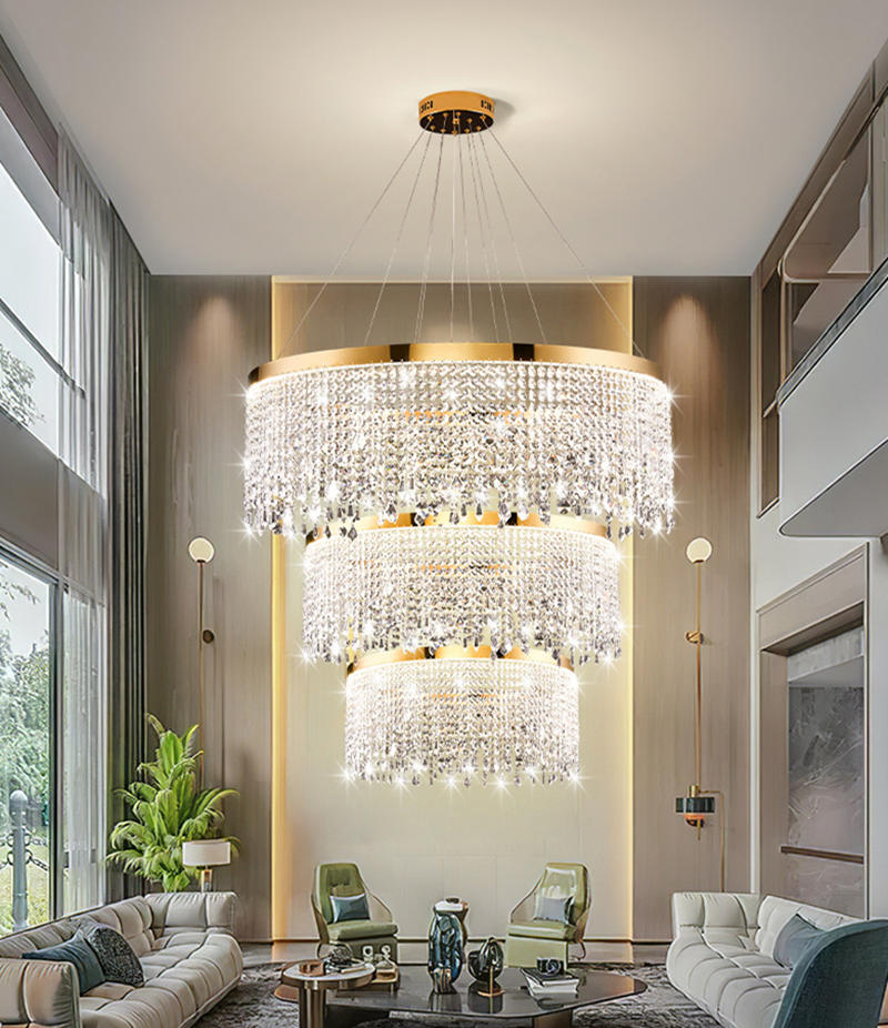 3 Tier crystal chandelier