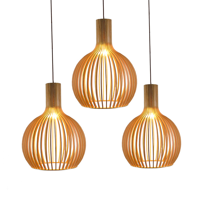 Wooden kitchen pendant light