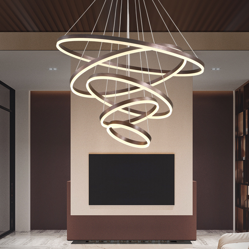 China Modern Brushed Bronze 5-Light Circular Adjustable LED Chandelier ...