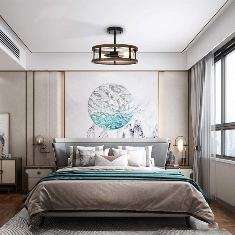 Semi flush mount bedroom lighting