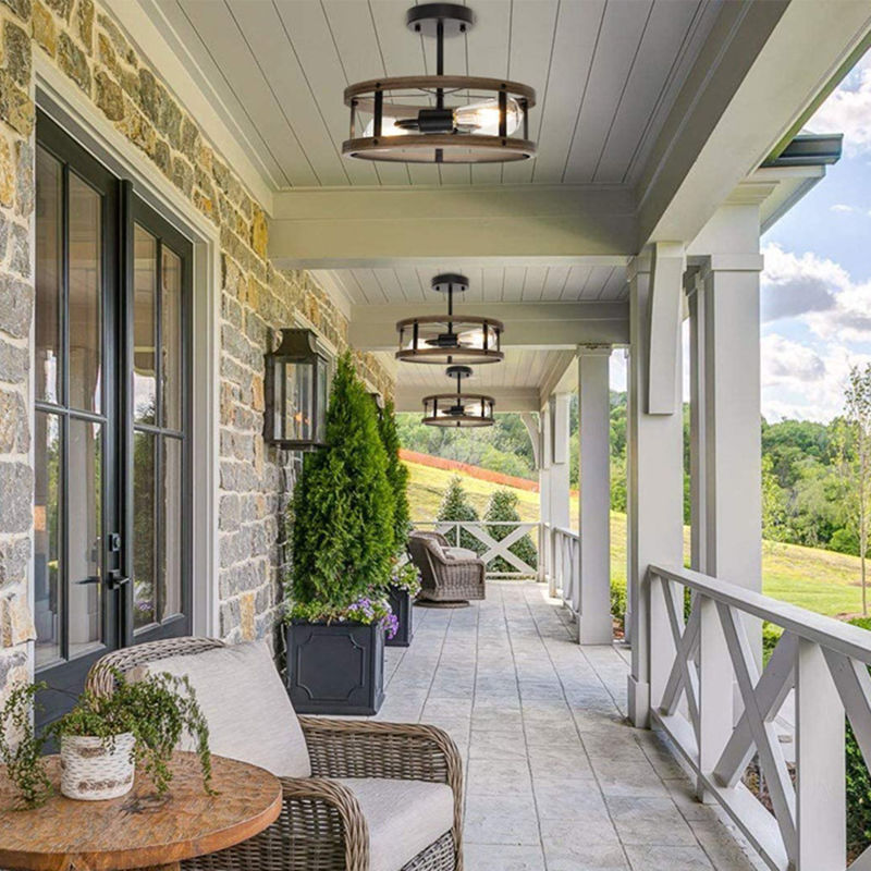 Semi flush porch light