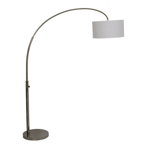 Arc floor lamp in bedroom