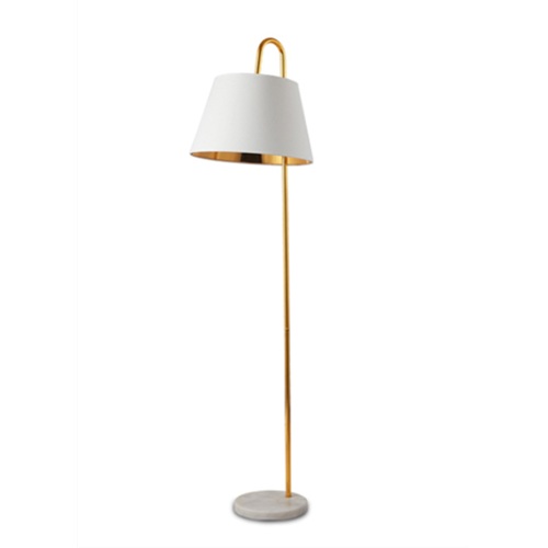 Gold floor lamp white shade