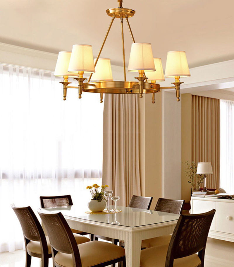 Chandelier over dining table