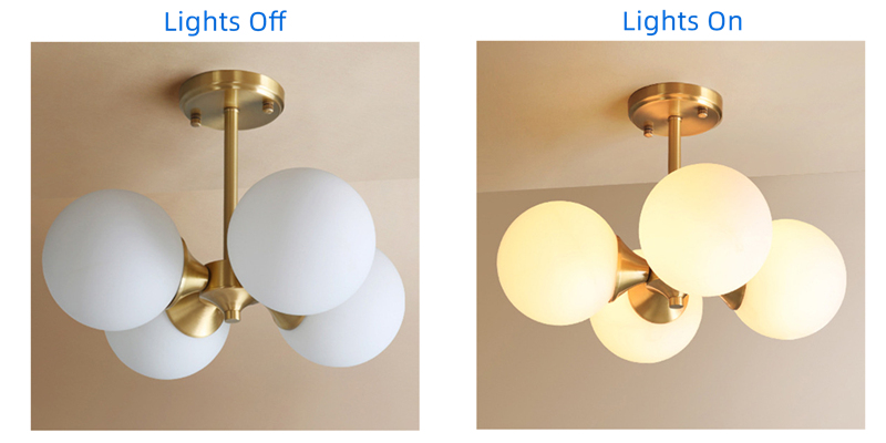 4 Light globe semi flush mount