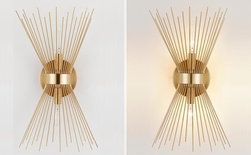 Gold wall light fixture