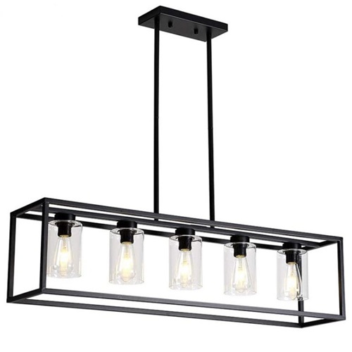 Black linear pendant light