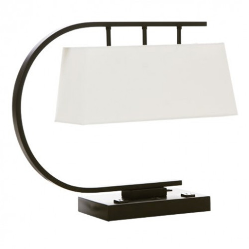 Bronze table lamp with outlets