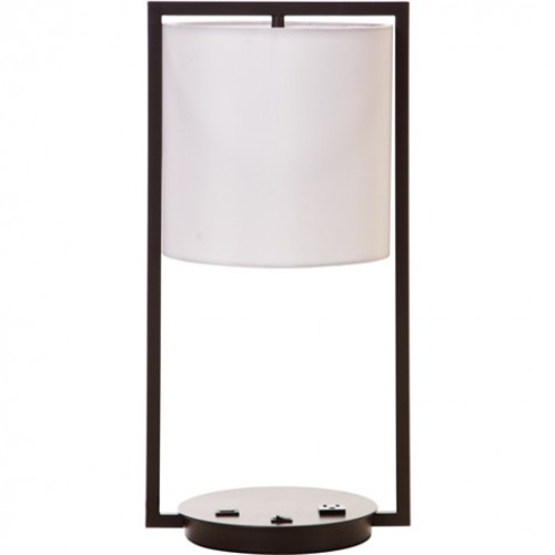 Bedside lamp with USB port and power outlet
