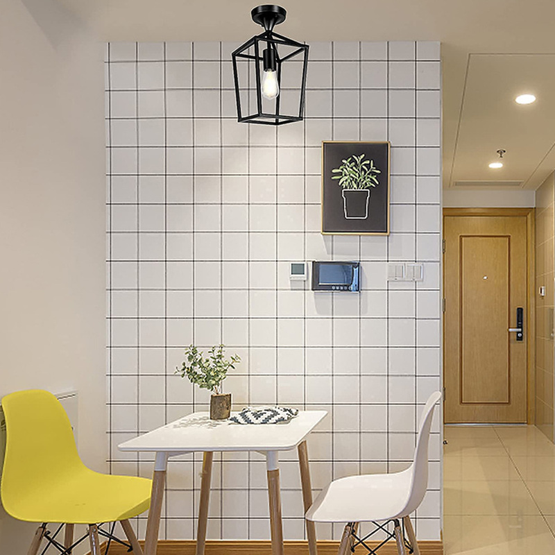 Industrial semi flush light dining room