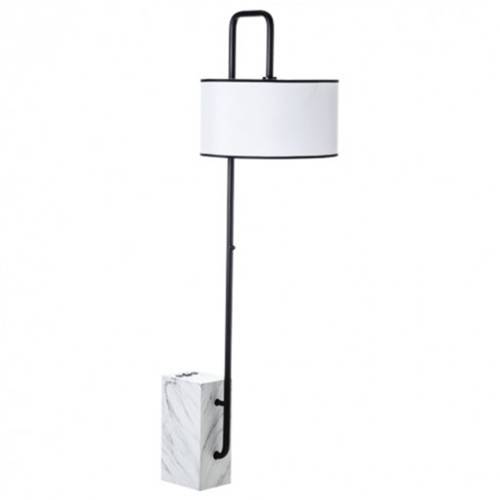 Black floor lamp with marble base