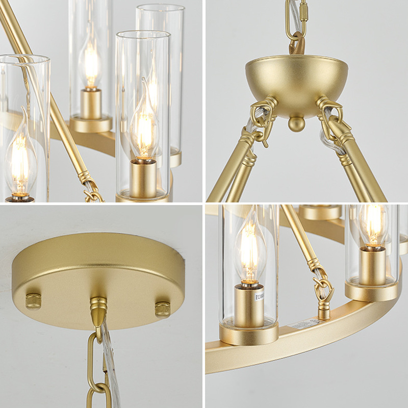 Gold industrial chandelier