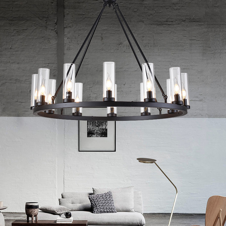 Industrial living room chandelier