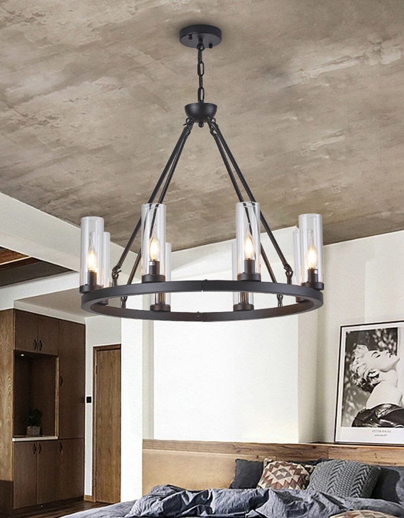 Industrial bedroom chandelier