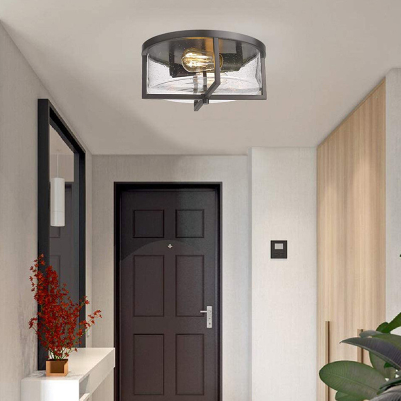 Farmhouse flush mount foyer light