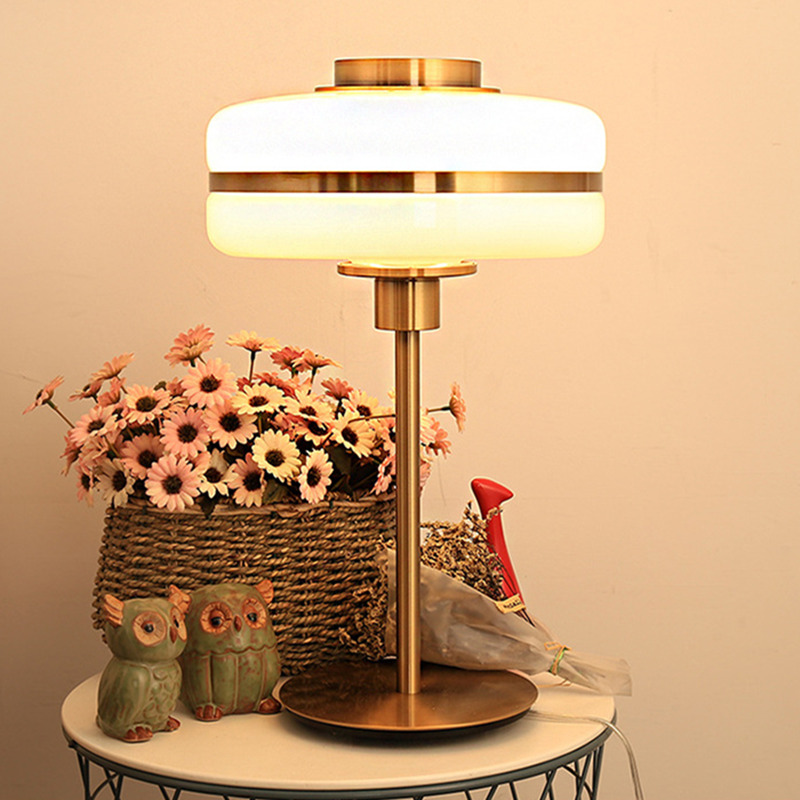 Modern brass bedside lamp