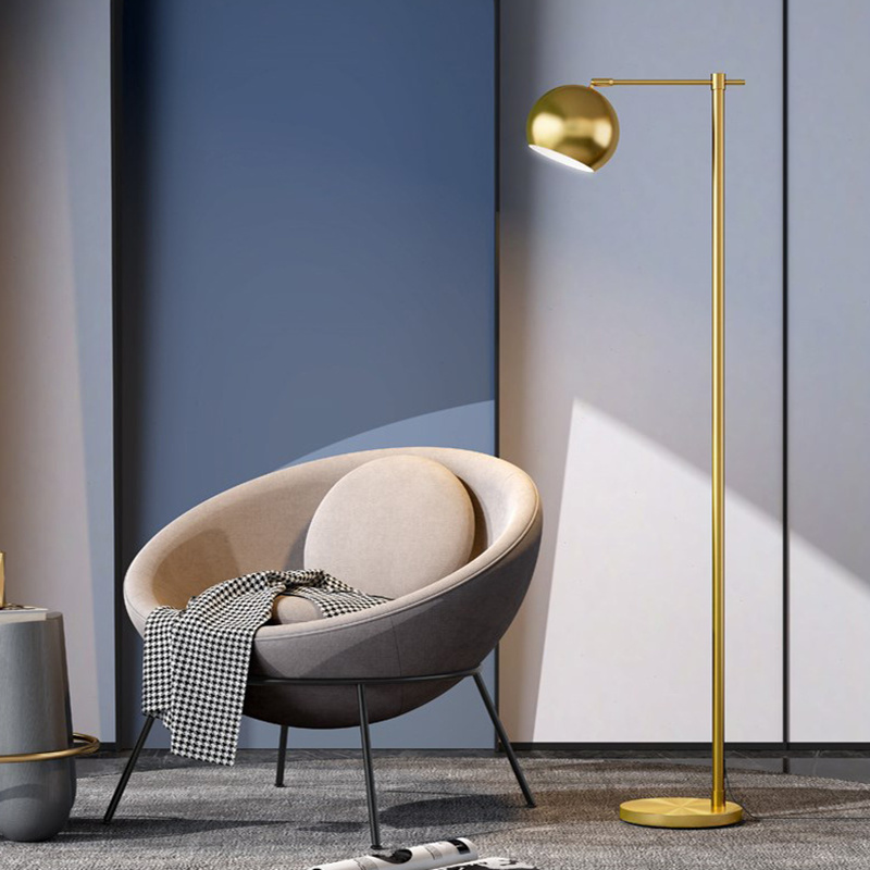 Adjustable brass floor lamp