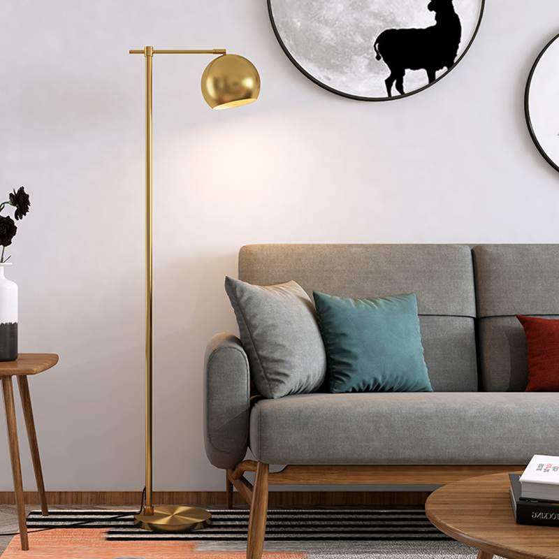 Floor lamp beside sofa