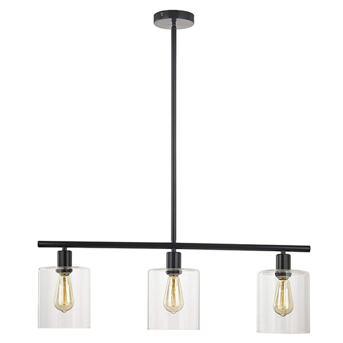 3 Light linear pendant black