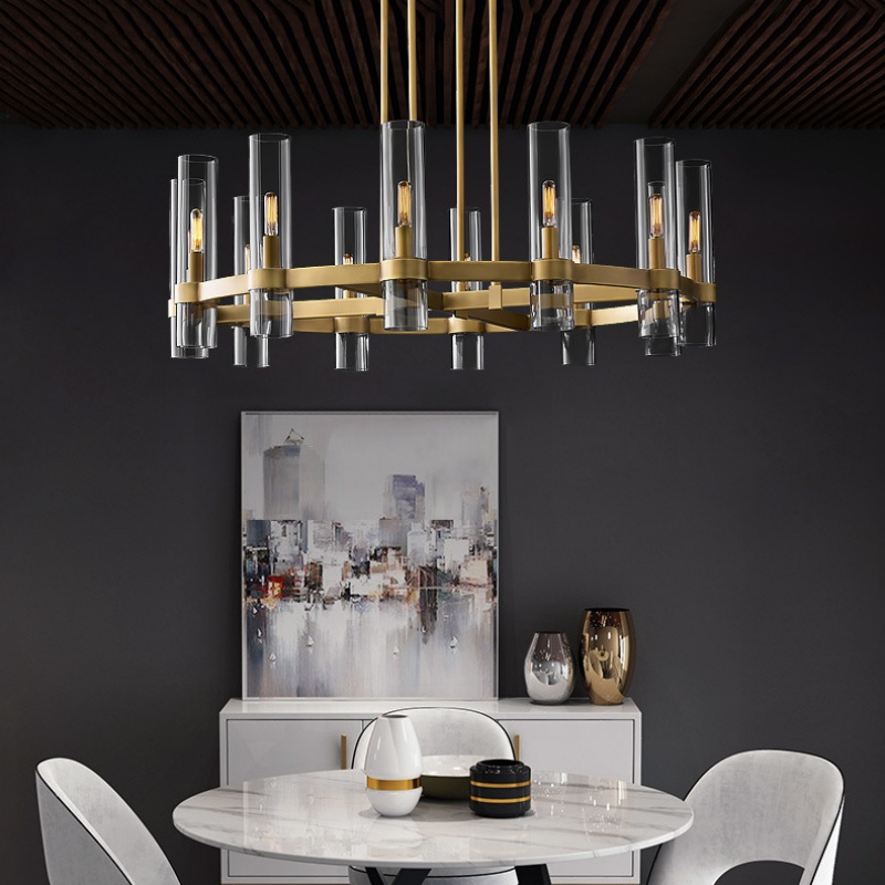 12 Light brass chandelier