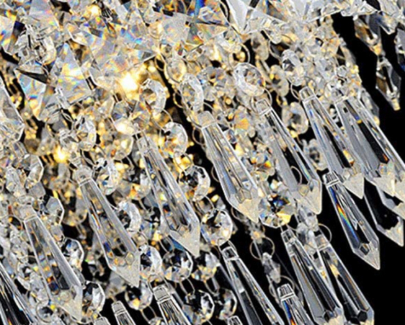 Crystal drum flush ceiling light