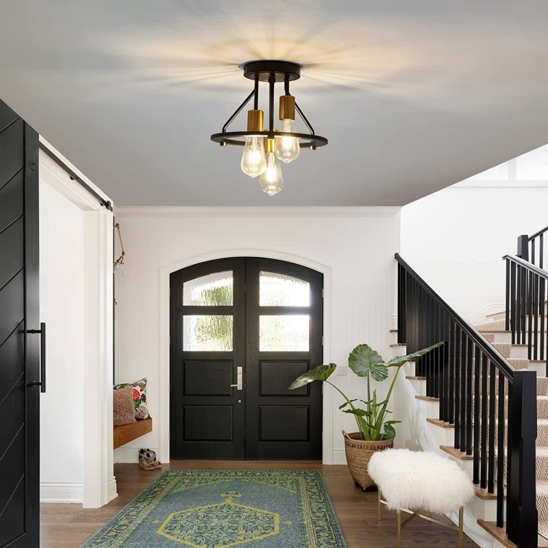 Entryway semi flush lighting