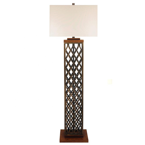 Wood base floor lamp