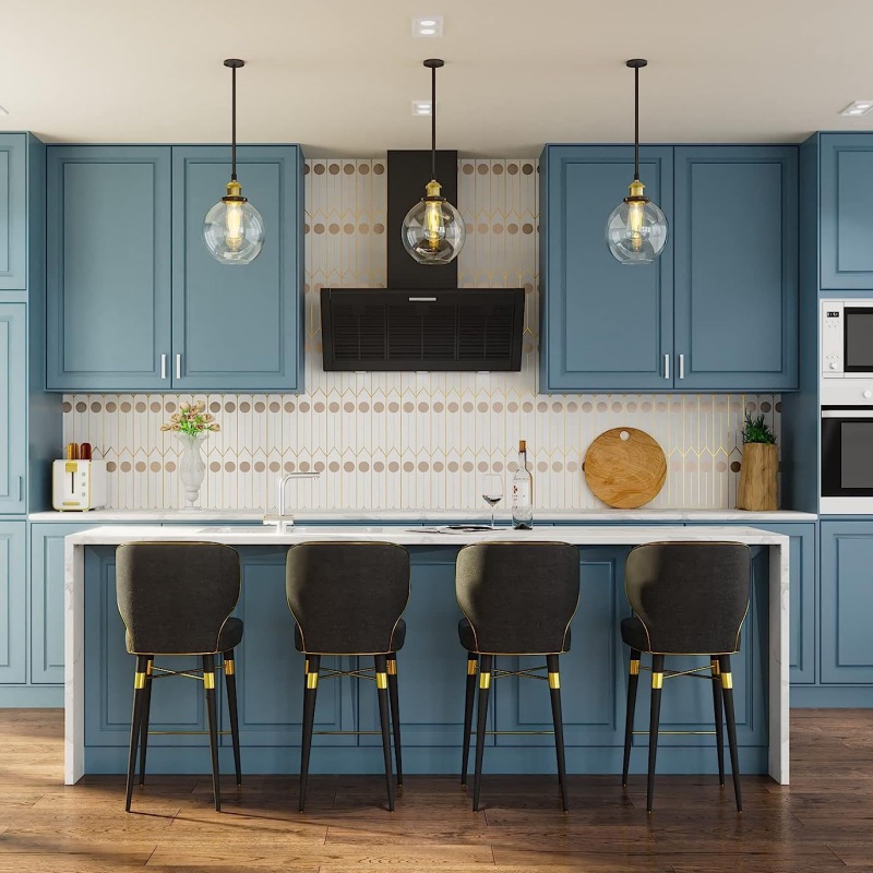 Clear glass pendant lights for kitchen island