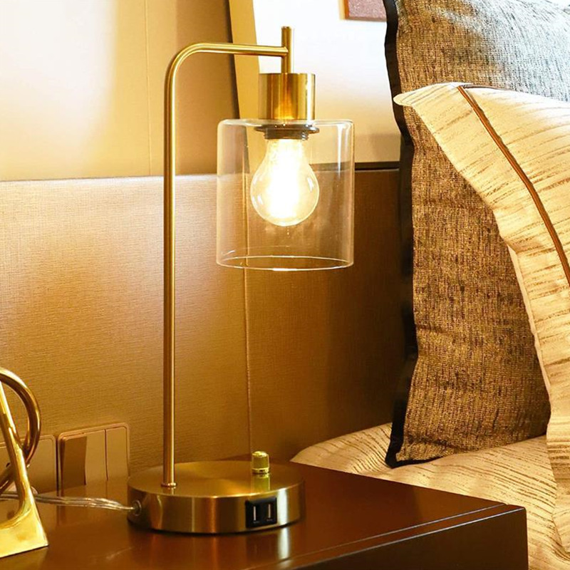 Industrial nightstand table lamp