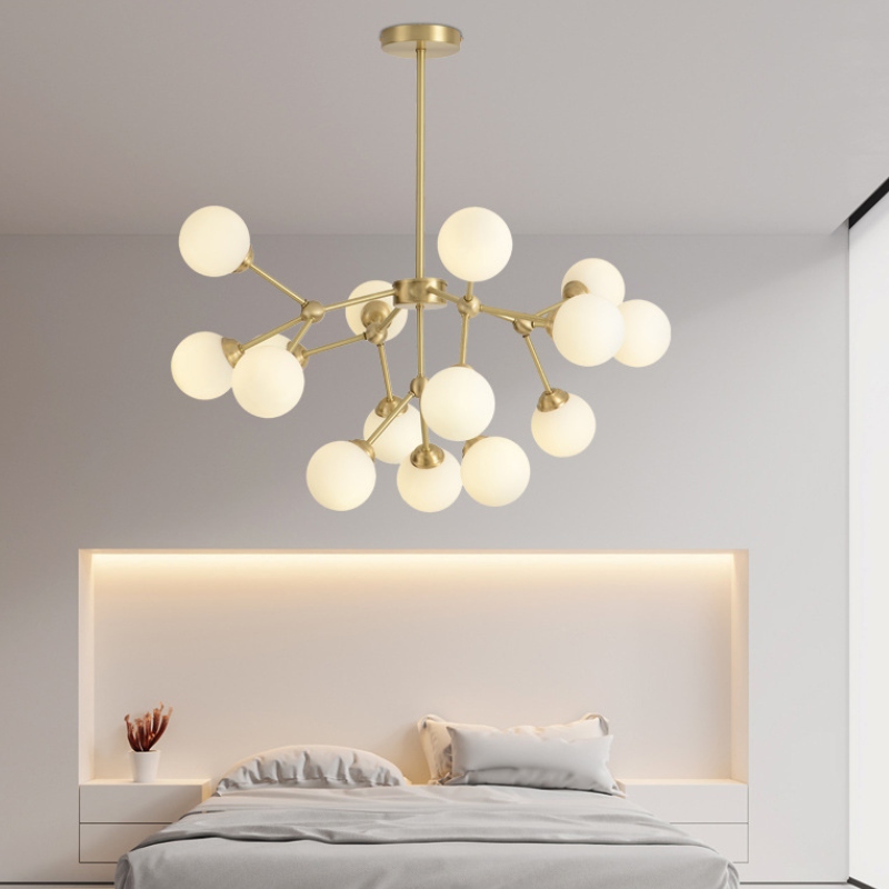 Sputnik chandelier bedroom