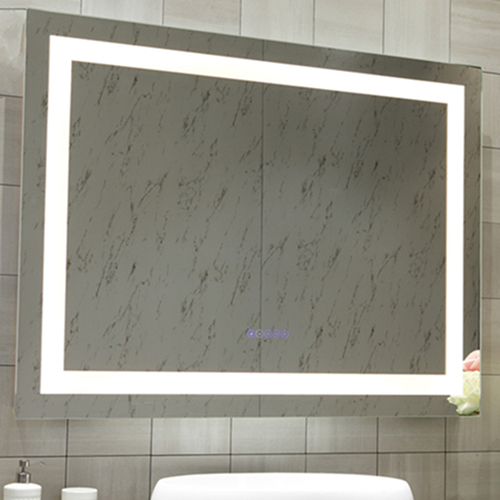 Light up bathroom mirror with demister