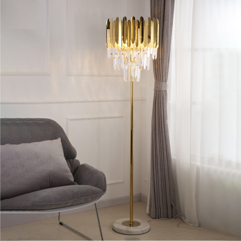 Contemporary crystal floor lamp