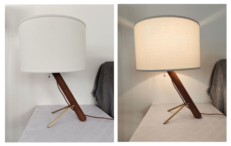 Bedside table lamp wood