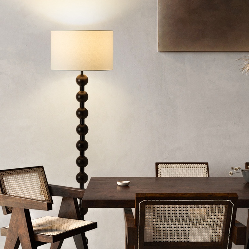 Black wooden standing lamp