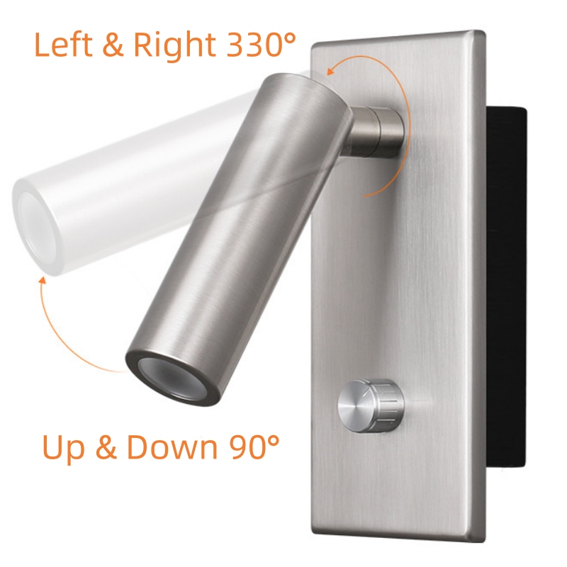 LED bedside reading lamp wall mounted